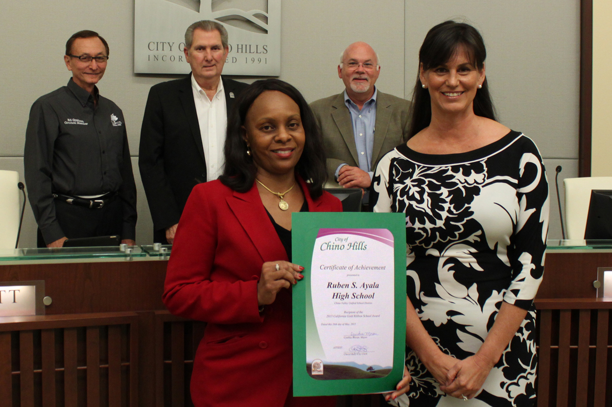 Ruben S. Ayala High School 2015 Gold Ribbon Award